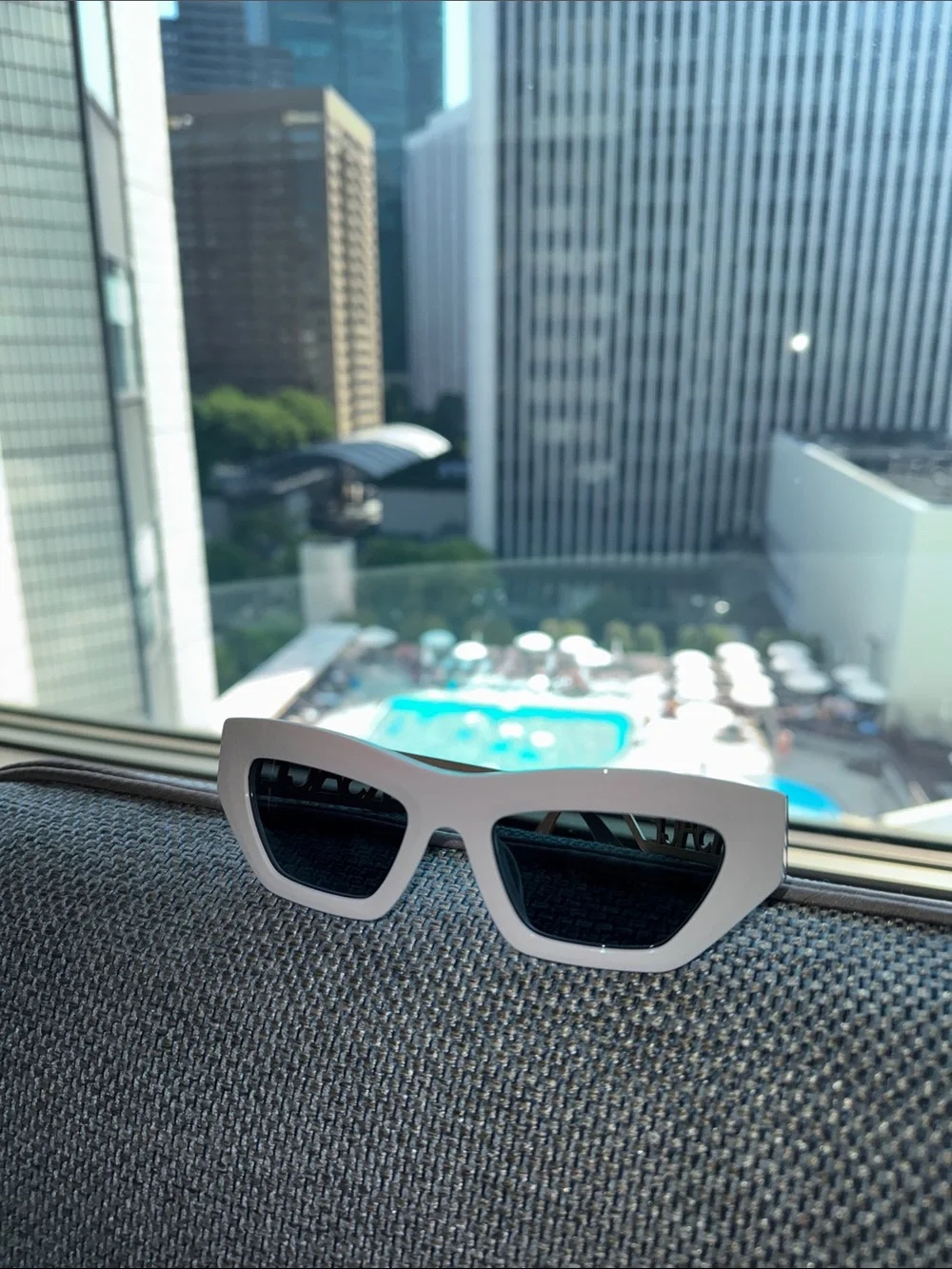 Versace White Cat-Eye Sunglasses with Black Lenses (full inclusion)